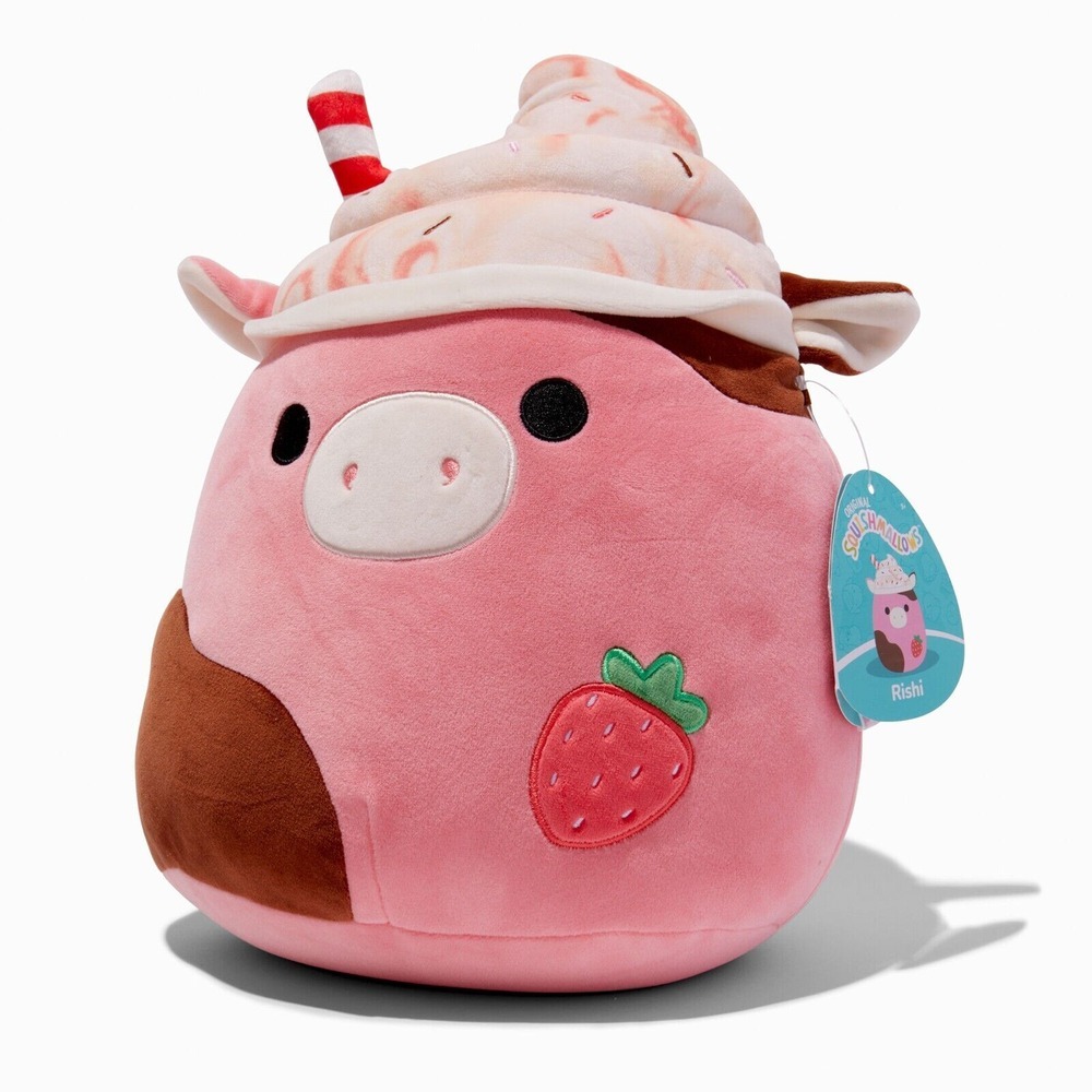 ⭐️ Squishmallow 12" Rishi‎ Strawberry Cow